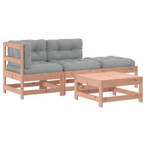 vidaXL 4-tlg. Garten-Lounge-Set mit Kissen Massivholz Douglasie