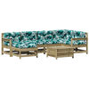 vidaXL 7-tlg. Garten-Lounge-Set mit Kissen Impr&auml;gniertes Kiefernholz