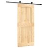 vidaXL Schiebet&uuml;r Nat&uuml;rlich und Schwarz 90 x 210 cm Massivkiefer