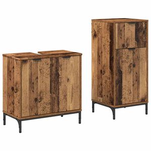 vidaXL Badezimmerm&ouml;bel-Set 2 stk. Altholz 39,5 x 36 x 88 cm