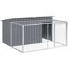 vidaXL Hundeh&uuml;tte mit Auslauf Anthrazit 197x194x110 cm Verzinkter Stahl