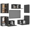 vidaXL 7-tlg. TV-Schrank-Set Grau Holzwerkstoff