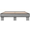 vidaXL Bettgestell Grau Sonoma 120x200 cm Holzwerkstoff und Metall