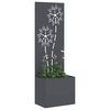 vidaXL Garten Sichtschutz-Leinwand Floral Anthrazit 50 x 140 cm