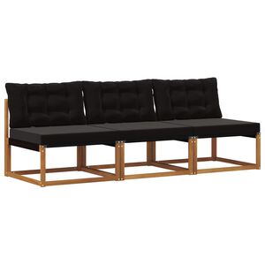vidaXL 3 St&uuml;ck Outdoor Mittelsofa Massivholz Akazie Natur