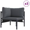 vidaXL Garten-Sofa-Set mit Kissen 6 pcs Anthrazit Stahl