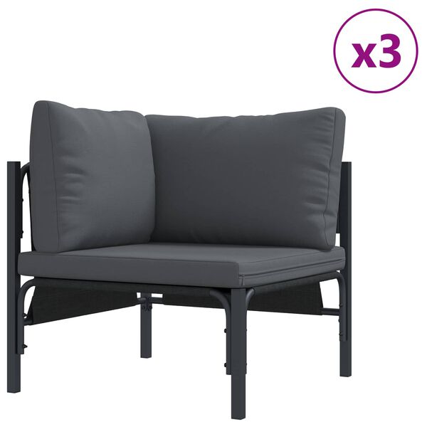 vidaXL Garten-Sofa-Set mit Kissen 6 pcs Anthrazit Stahl