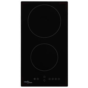 vidaXL Glaskeramik-Kochfeld mit 2 Platten Touch Control 3000 W