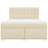 vidaXL Boxspringbett mit Matratze Creme 180x200 cm Stoff