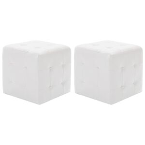 vidaXL Pouf 2 Stk. Wei&szlig; 30x30x30 cm Kunstleder
