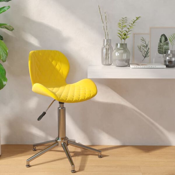 vidaXL Esszimmerstuhl Drehbar Senfgelb Samt