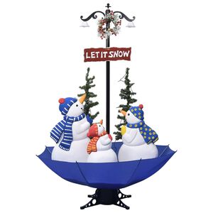 vidaXL Weihnachtsbaum mit Schnee und Schirm-Fu&szlig; Blau 170 cm PVC