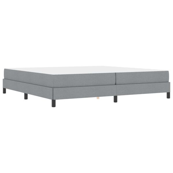 vidaXL Boxspringbett mit Matratze Hellgrau 200 x 200 cm Stoff