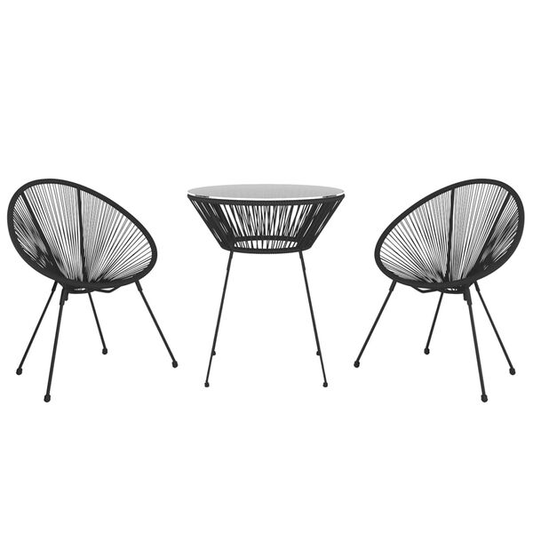 vidaXL 3-tlg. Garten-Essgruppe Schwarz