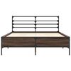 vidaXL Bettgestell Braun Eichen-Optik 140x190 cm Holzwerkstoff Metall