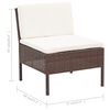 vidaXL 3-tlg. Garten-Lounge-Set mit Auflagen Poly Rattan Braun