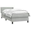 vidaXL Boxspringbett mit Matratze Hellgrau 80x210 cm Samt