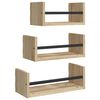 vidaXL 3-teiliges Wandregal-Set mit Stangen Sonoma-Eiche Holzwerkstoff