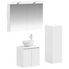 vidaXL Badezimmerm&ouml;bel-Set 4 pcs Wei&szlig; Ingenieurholz und Glas
