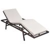 vidaXL Sonnenliege mit Auflage Poly Rattan Braun
