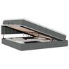 vidaXL LED-Speicherbett mit Matratze Dunkelgrau 200 x 200 cm Stoff