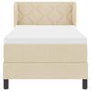 vidaXL Boxspringbett mit Matratze mit Kopfteil Creme 80 x 200 cm Stoff