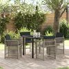 vidaXL Garten Essgruppe 5 pcs Hellgrau Poly-Rattan