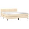 vidaXL Boxspringbett mit Matratze & LED Creme 180x200 cm Stoff