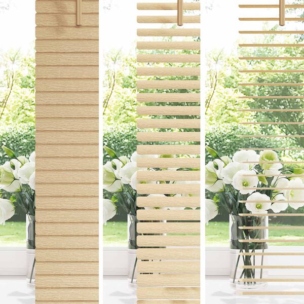 vidaXL Venetianer Jalousie Hellbraun mit Muster 213 x 160 cm PVC