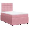 vidaXL Boxspringbett mit Matratze Rosa 120x190 cm Samt