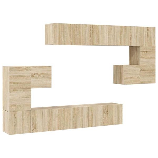 vidaXL 10-tlg. TV-Schrank-Set Sonoma-Eiche Holzwerkstoff
