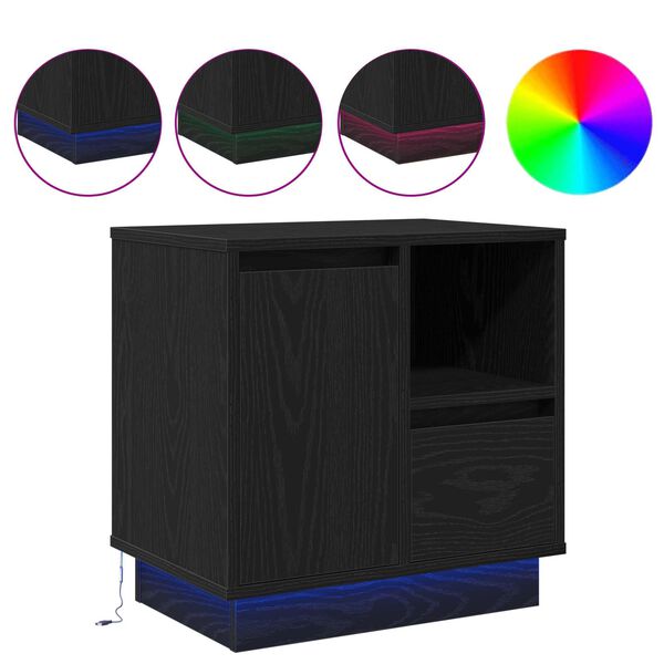 vidaXL Nachttisch Schwarz Eichen-Optik 50 x 34,5 x 50 cm Holzwerkstoff