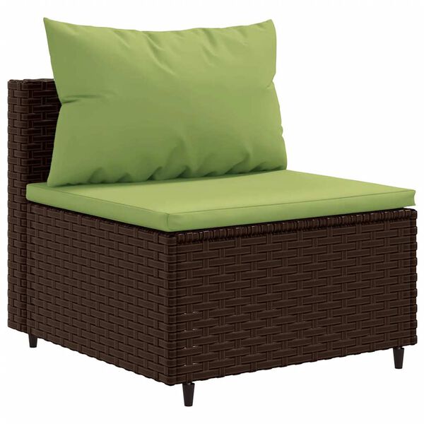 vidaXL 8-tlg. Garten-Lounge-Set mit Kissen Braun Poly Rattan
