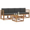 vidaXL Outdoor-Sofagarnitur mit Kissen 5 pcs Natur und Anthrazit