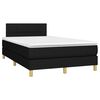 vidaXL Boxspringbett mit Matratze & LED Schwarz 120x190 cm Stoff