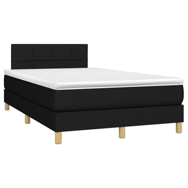 vidaXL Boxspringbett mit Matratze & LED Schwarz 120x190 cm Stoff