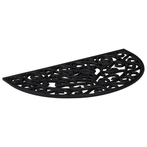 vidaXL Fußmatte Halbrund 45x75 cm Gummi