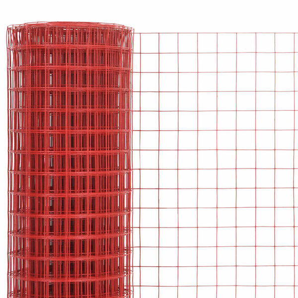 vidaXL Drahtzaun Stahl mit PVC-Beschichtung 10x1 m Rot