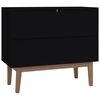 vidaXL Sideboard Schwarz 88,5x40x80 cm MDF und Rattan