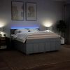 vidaXL Boxspringbett mit Matratze Hellgrau 180x200 cm Stoff