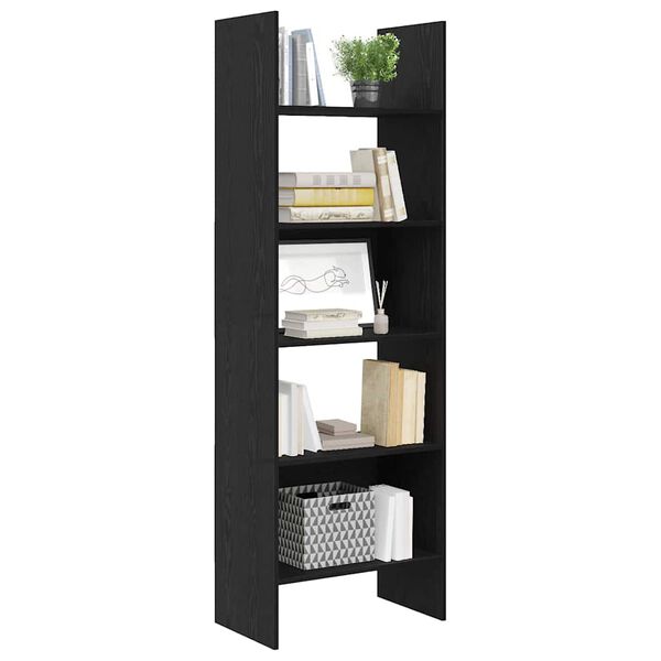 vidaXL B&uuml;cherregal Schwarz Eichen-Optik 60 x 35 x 180 cm Holzwerkstoff