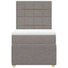 vidaXL Boxspringbett mit Matratze Taupe 100x200 cm Stoff