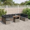 vidaXL Garten-Sofa-Set mit Kissen mit Kissen 11 pcs Grau und Braun