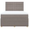 vidaXL Boxspringbett mit Matratze Taupe 140x200 cm Stoff