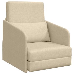 vidaXL Schlafsofa 60cm Creme Stoff