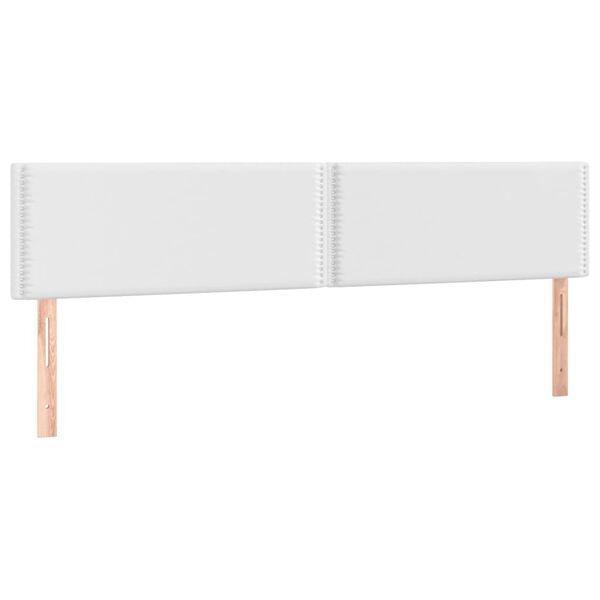 vidaXL LED Kopfteil Wei&szlig; 160x5x78/88 cm Kunstleder
