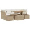 vidaXL Garten-Sofa-Set 7 stk. Beige Poly Rattan