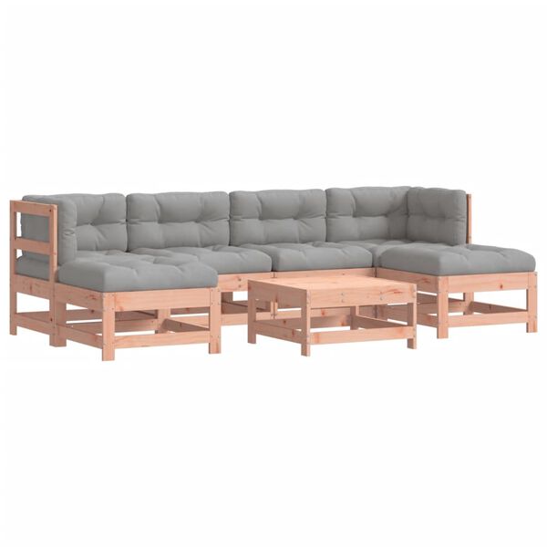 vidaXL 7-tlg. Garten-Lounge-Set mit Kissen Massivholz Douglasie