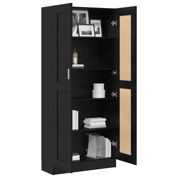vidaXL B&uuml;cherregal Schwarz Eichen-Optik 82,5 x 30,5 x 185 cm
