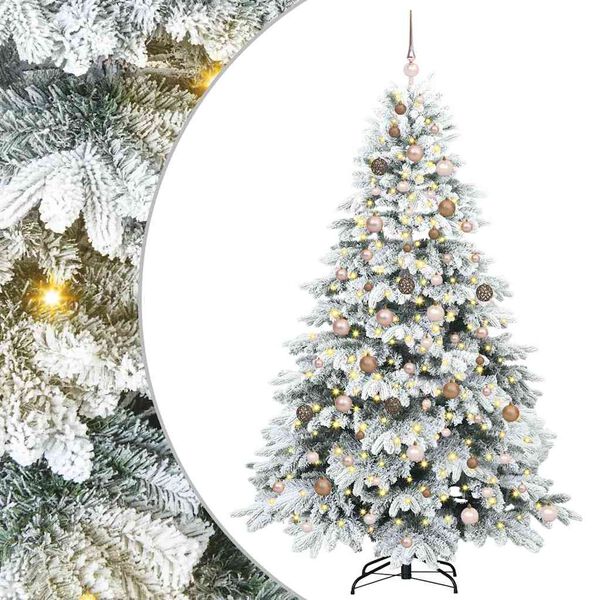 vidaXL K&uuml;nstlicher Weihnachtsbaum mit 300 LEDs Wei&szlig; 210 cm PE und PVC